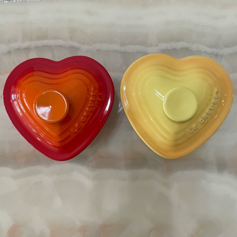 Le Creuset Set of 2 Stoneware Heart Ramekin